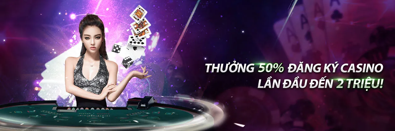 Sảnh casino trực tuyến sang trọng của Onbet Win với các bàn chơi và người chia bài